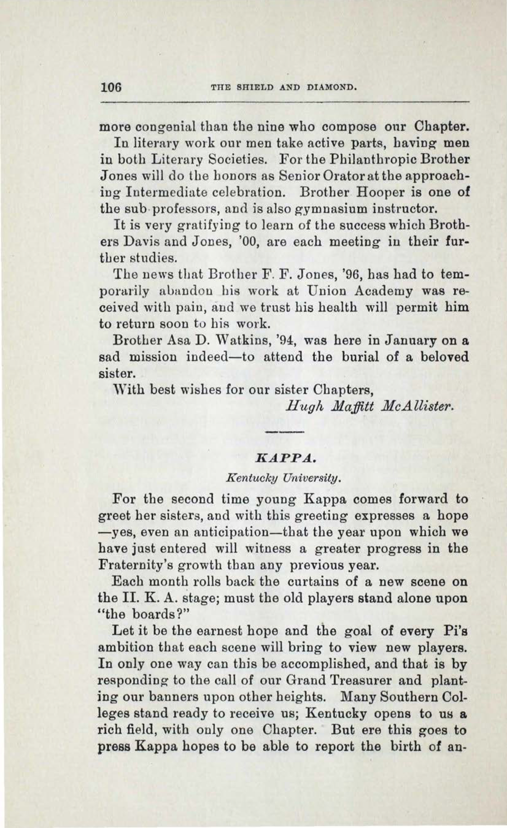 Kappa, February 1901